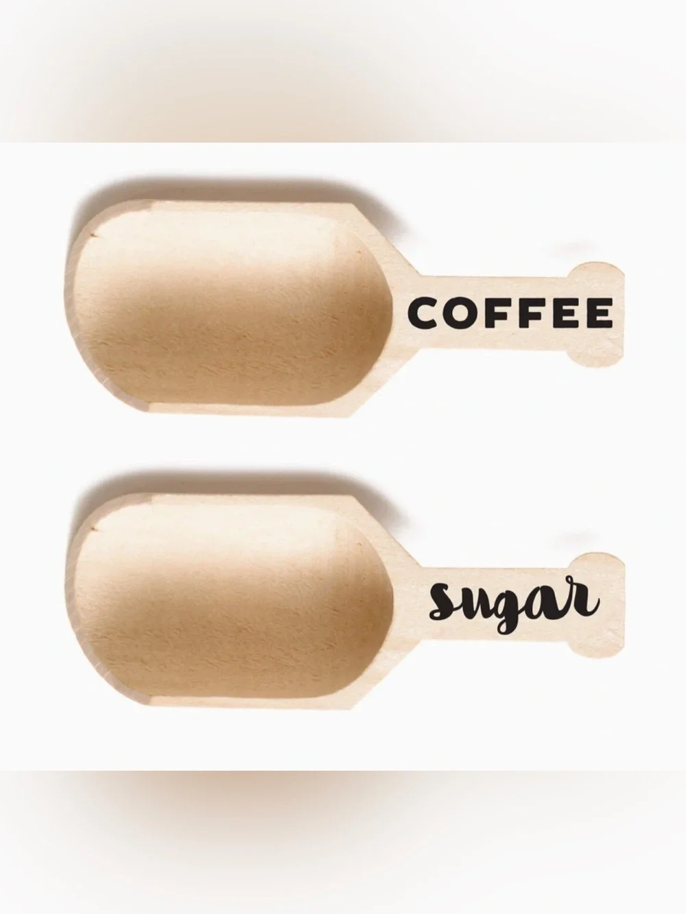 Rae Dunn Inspired Wooden Coffee & Sugar Scoops 4.25” NEW!